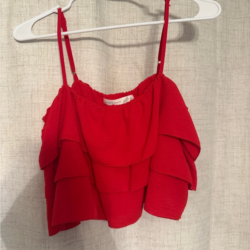 Altar'd State Scarlet Layered Camisole